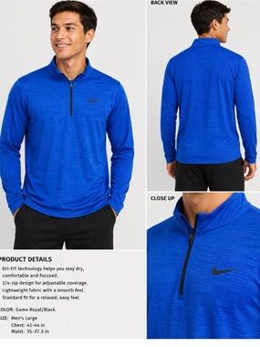 Nike Game Royal 1/4 Zip Lightweight Pullover